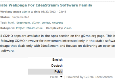 IdeaStream multi-lingual interface